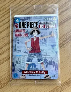 One Piece Card +Poster - Monkey D. Luffy Promo Card –SEALED –US VOYAGE -RUTGERS - Image 2