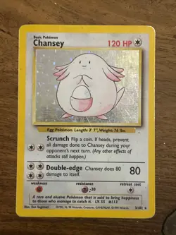 pokemon cards Chansey holo 3/102 Base set - Image 1