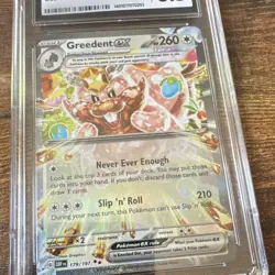 Pokemon Greedent ex 179/197 Obsidian Flames EX Tera Holo CGC 8.5 Card 2023 - Image 3