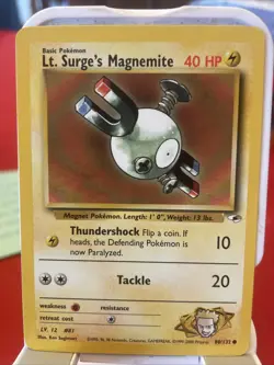 Lt. Surge’s Magnemite Gym Heroes NM Pokemon Card - Image 1