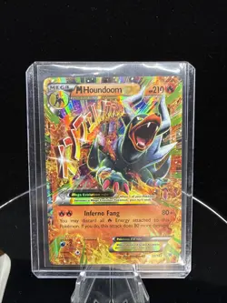 Pokemon TCG Mega-Houndoom-EX Holo Rare Card Breakthrough 22/162 LP - Image 1