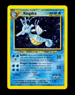 2000 Pokemon KINGDRA Neo Genesis HOLO RARE Unlimited Edition Card 8/111 SWIRL - Image 2