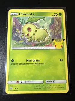 Chikorita - 2/25 Promo McDonald's 25th Anniversary Promos LP Pokemon Card - Image 1