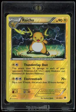 2015 Pokemon TCG XY Breakthrough Raichu Reverse Holo Card #49/162 - Image 1