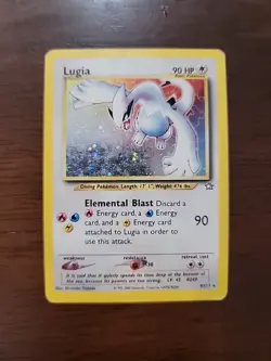 Pokemon TCG Lugia Neo Genesis Holo Card 9/111 Unlimited 1995-2000 Rare MP/HP - Image 1