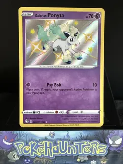 Pokemon Card Galarian Ponyta SV047/SV122 Shining Fates Shiny Vault Holo Rare NM - Image 1