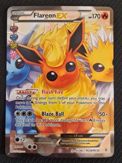 Flareon EX RC28 Generations: Radiant Collection Pokemon Card. - Image 1