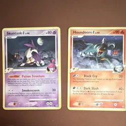 Pokemon Skuntank G Houndoom G 2x Basic Cards Platinum 2009 Nintendo - Image 1