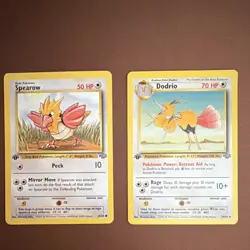 Pokemon Spearow Dodrio 2x Basic Stage 1 Cards Base Set 1st Edition Nintendo 1999 - Image 1