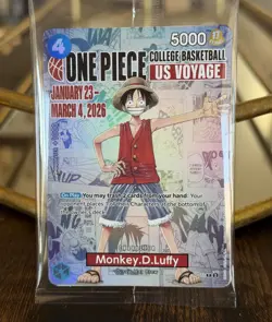 One Piece Monkey D. Luffy US Voyage College Basketball Promo Card Gonzaga SEALED - Image 1