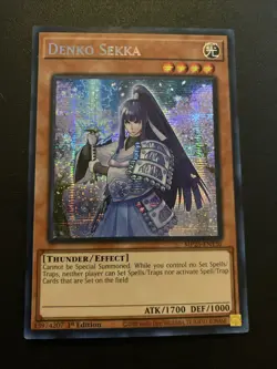 Yugioh Card TCG Denko Sekka MP25-EN136 1st Edition Prismatic Secret Rare NM - Image 1