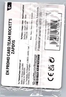 Team Rocket's Zapdos (EB Games Exclusive) 070/182 - Pokemon Card - Sealed - Image 2