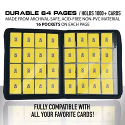 Pro365 1000+ Trading Card Binder / 16 Pockets On Each Page / BINDER ONLY - Image 3