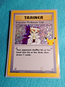 1999 Imposter Professor Oak 73/102 Holo Card Pokemon Celebrations Near Mint - Image 1