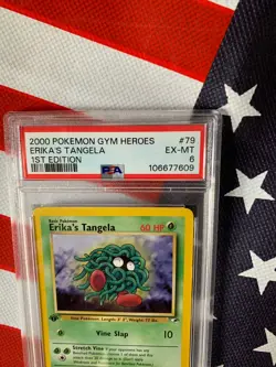 PSA Pokemon 2000 1ST EDITION, Gym Heroes-ERIKA'S TANGELA #79 SUPER SHARP CARD - Image 2
