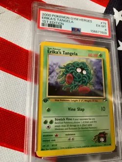 PSA Pokemon 2000 1ST EDITION, Gym Heroes-ERIKA'S TANGELA #79 SUPER SHARP CARD - Image 3