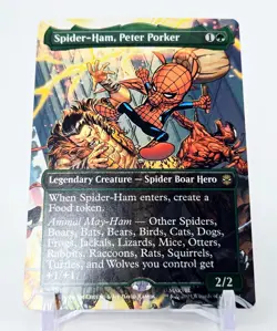 MTG • SPIDER-HAM PETER PORKER 0201 Borderless Rare • Spider-Man Magic M/NM - Image 1