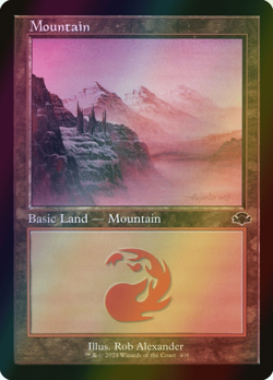 MTG Mountain (408) Foil ** Dominaria Remastered ** English (NM) - Image 1