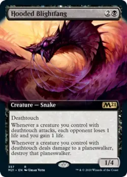 1x Hooded Blightfang - Foil - Extended Art Light Play MTG Magic - Kid Icarus - - Image 1