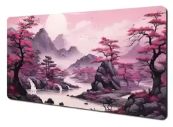 Blossoming Japanese Hills TCG Playmat 60x36cm Neoprene Stitched Edge Pokemon MTG - Image 1
