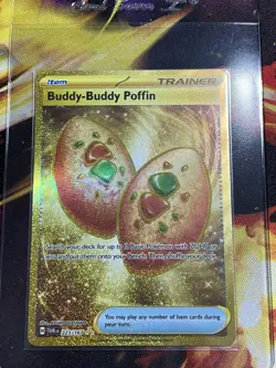 Buddy Buddy Poffin 223/167 - Gold Hyper Rare Alt Art - Pokemon TWM - NM/M - Image 1