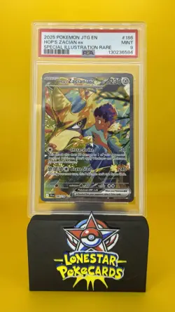PSA 9 MINT POKEMON JTG EN-JOURNEY TOGETHER #186 HOP'S ZACIAN EX - Image 1