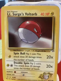 Lt Surges Voltorb 84/132 Gym Heroes Pokemon Card WOTC - Image 1