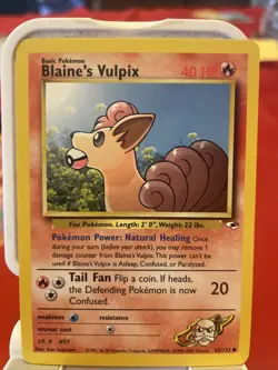 Pokemon TCG Blaine's Vulpix Gym Heroes 65/132 Unlimited Regular Common WOTC NM - Image 1