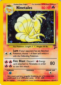 Ninetales - Holo - 13/130 Base Set 2 - WOTC Unlimited - Pokemon TCG - 2000 - Image 1