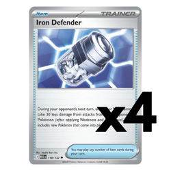 4x Iron Defender - 118/132 - ME01: Mega Evolution (MEG) Pokemon Playset x4 - Image 1