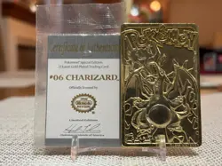 1999 Pokemon 23K Gold Plated Charizard Burger King w/COA (No Original Case) LP - Image 1