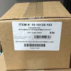 Pokemon TCG Team Rocket Tin Complete Set Case of 6 Tins Factory Sealed - Image 1