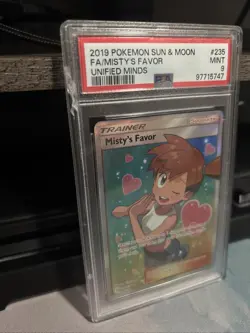 Pokemon 2019 Sun & Moon FA Misty's Favor #235 Unified Minds PSA 9, Slab Damaged - Image 3