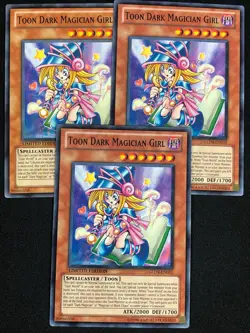 YUGIOH TOON DARK MAGICIAN GIRL GLD4-EN015 COMMON X3(NM) - Image 1