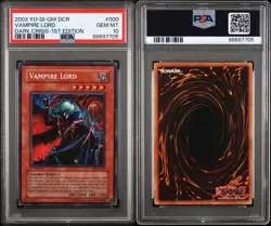 Yu-Gi-Oh! Vampire Lord DCR-000 1st Edition Secret Rare PSA 10 - Image 3