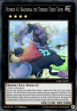 Number 41: Bagooska The Terribly Tired Tapir Super Rare 1st CIBR-EN097 LP YuGiOh - Image 1