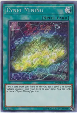 Yugioh! LP Cynet Mining - DANE-EN051 - Secret Rare - Unlimited Edition Lightly P - Image 1