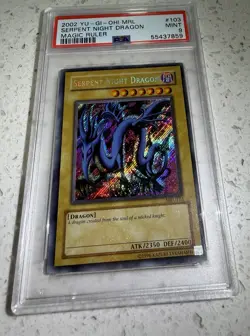 2002 Yu-Gi-Oh MRL 103 SERPENT NIGHT DRAGON PSA 9- HEAVY FOIL BLEED - Image 4