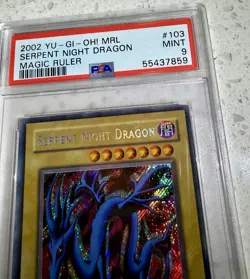 2002 Yu-Gi-Oh MRL 103 SERPENT NIGHT DRAGON PSA 9- HEAVY FOIL BLEED - Image 5