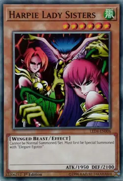LED4-EN006 HARPIE LADY SISTERS COMMON 1ST EDITION YuGiOh CARD - Image 1