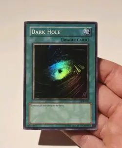 Yugioh Dark Hole LOB-052 Super Rare Vintage "Magic" NM - Image 3