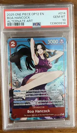 2025 ONE PIECE OP12 014 LEGACY OF THE MASTER BOA HANCOCK ALT ART PSA 10 GEM MINT - Image 1