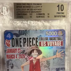 Monkey.D.Luffy College Basketball US VoyageP-055 One Piece Bgs 10 Ships Fast - Image 2