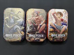 One Piece OP13 Vol 2 "Carrying on his Will" Mini Tin Sealed 3 Tin Set, - Image 1