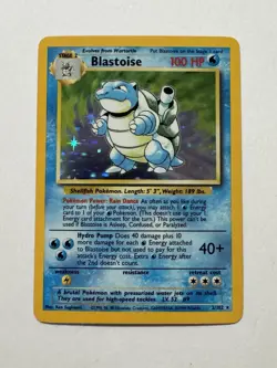Blastoise Base Set Holo Rare Card 002/102 Pokemon TCG - Image 1