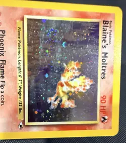Pokemon TCG Blaine's Moltres Gym Heroes Holo Card Ungraded Rare 1/132 - Image 5