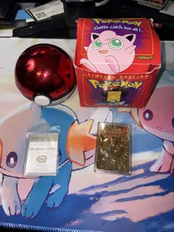 Pokemon Jigglypuff Trading Card 23K Gold Plated 1999 Burger King w/ COA & Ball - Image 1