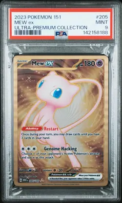 PSA 9 METAL Mew ex Full Art Ultra Rare 151 UPC Promo Pokemon Card SVP 205/165 - Image 1