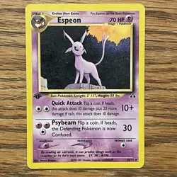 Espeon 20/75 2001 Neo Discovery 1st Edition Pokemon Card Non Holo Vintage WotC - Image 1