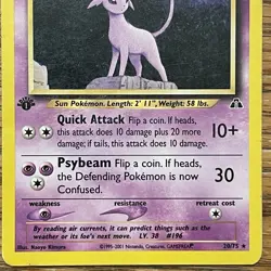 Espeon 20/75 2001 Neo Discovery 1st Edition Pokemon Card Non Holo Vintage WotC - Image 4